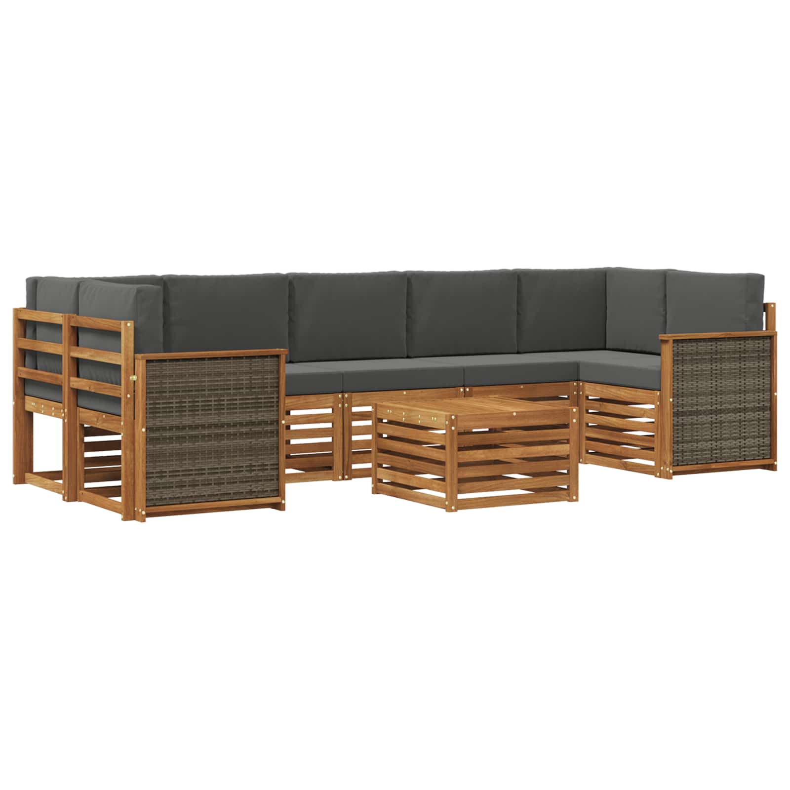 Outdoor-Sofagarnitur 8 stk. Natur und Anthrazit
