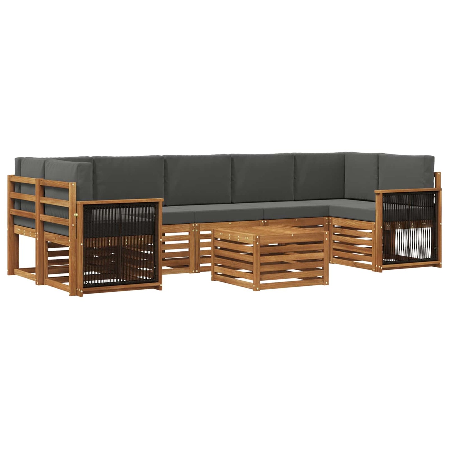 Outdoor-Sofagarnitur 8 stk. Natur und Anthrazit