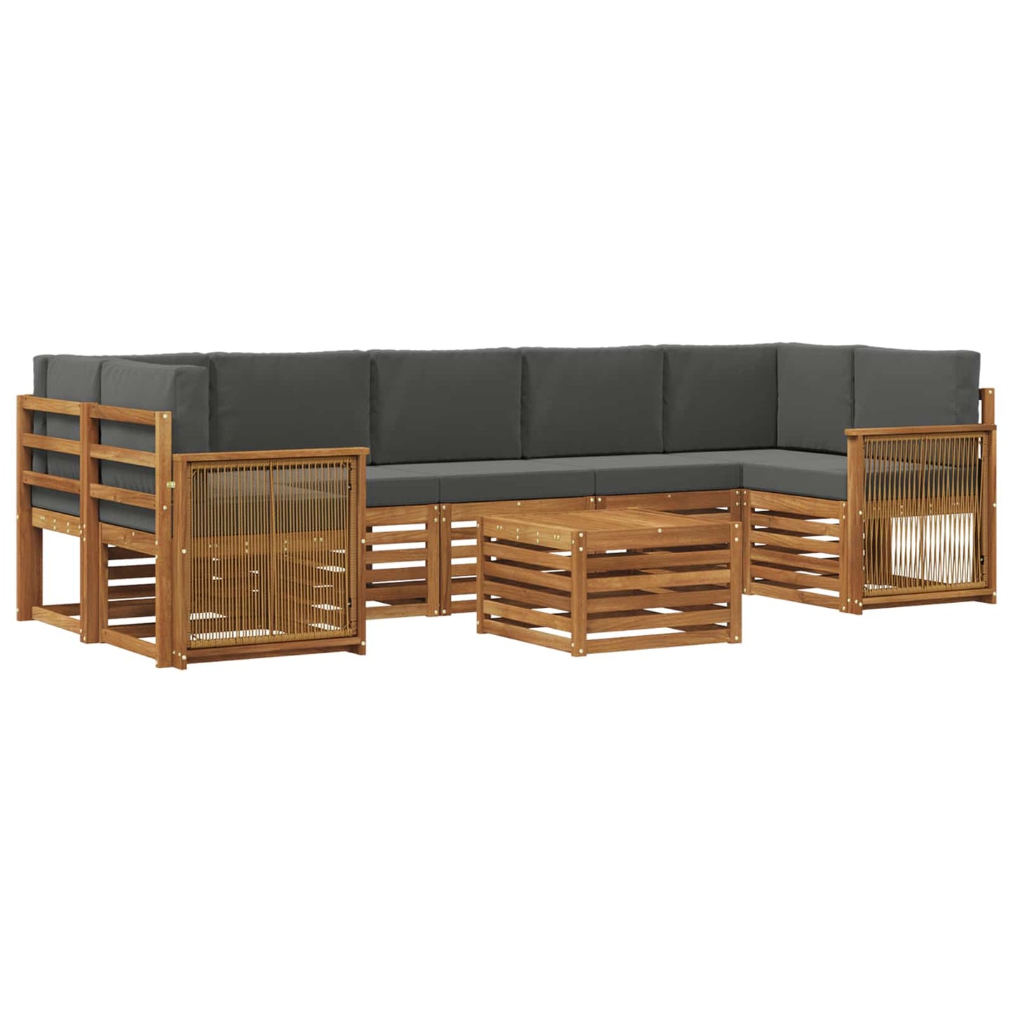 Outdoor-Sofagarnitur 8 stk. Natur und Anthrazit
