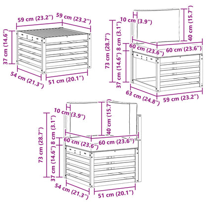 Outdoor-Sofagarnitur 8 stk. Natürlich und Hellgrau