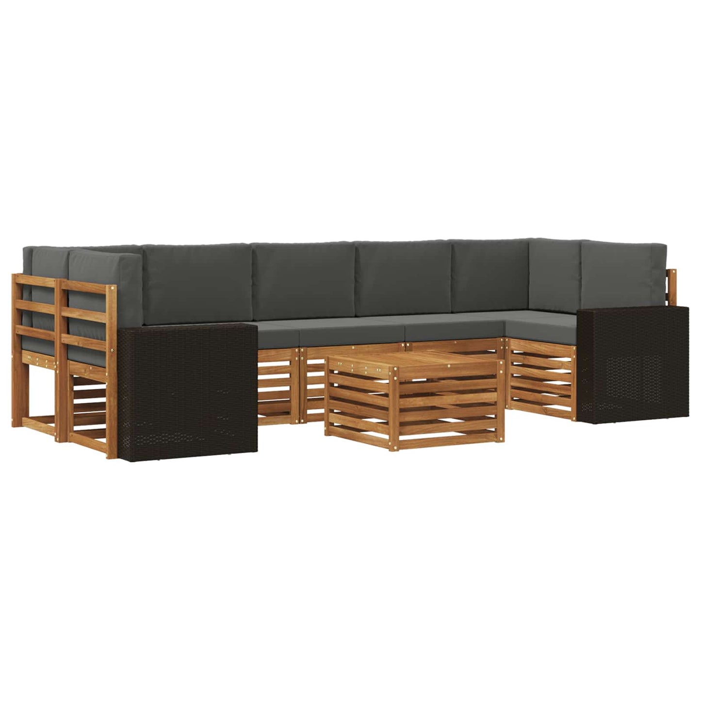 Outdoor-Sofagarnitur 8 stk. Natur und Anthrazit
