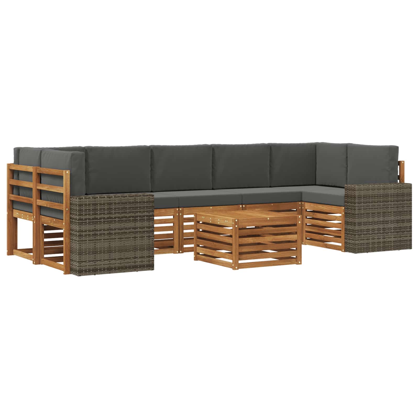Outdoor-Sofagarnitur 8 stk. Natur und Anthrazit