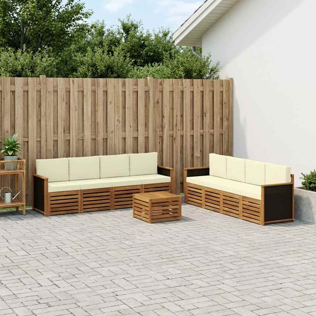 Sofagarnituren mit Kissen 9 pcs Massivholz Akazie