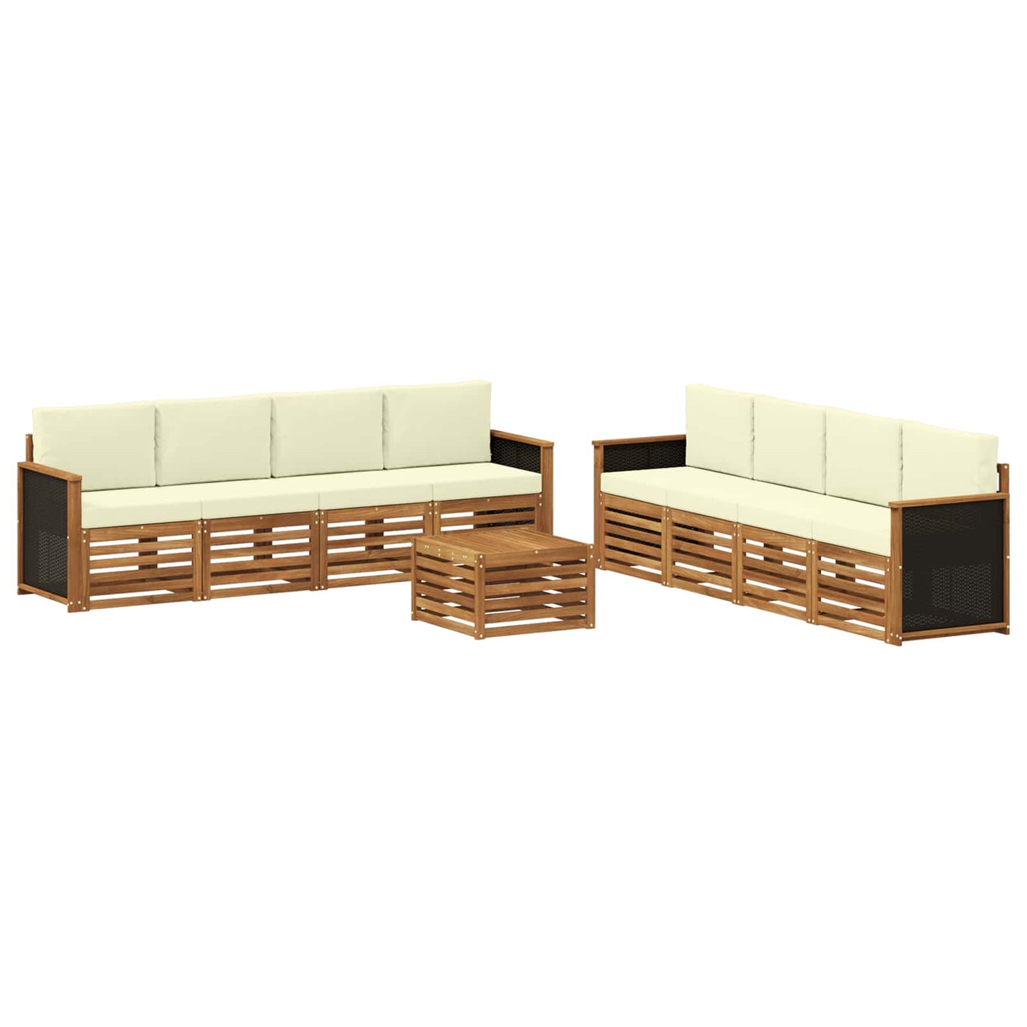 Sofagarnituren mit Kissen 9 pcs Massivholz Akazie
