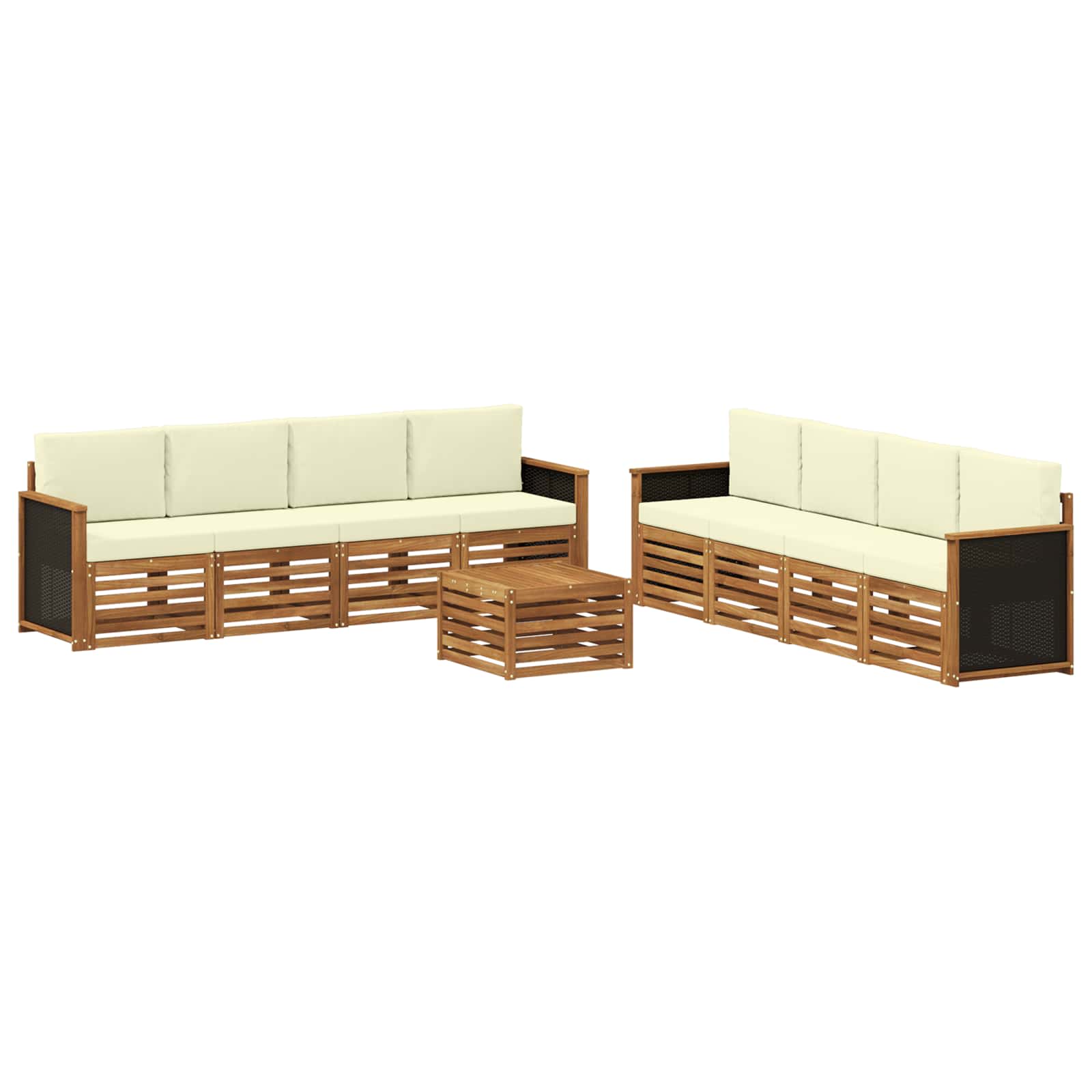 Sofagarnituren mit Kissen 9 pcs Massivholz Akazie