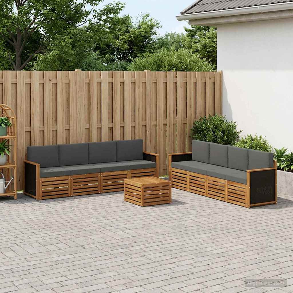 Sofagarnituren mit Kissen 9 pcs Massivholz Akazie