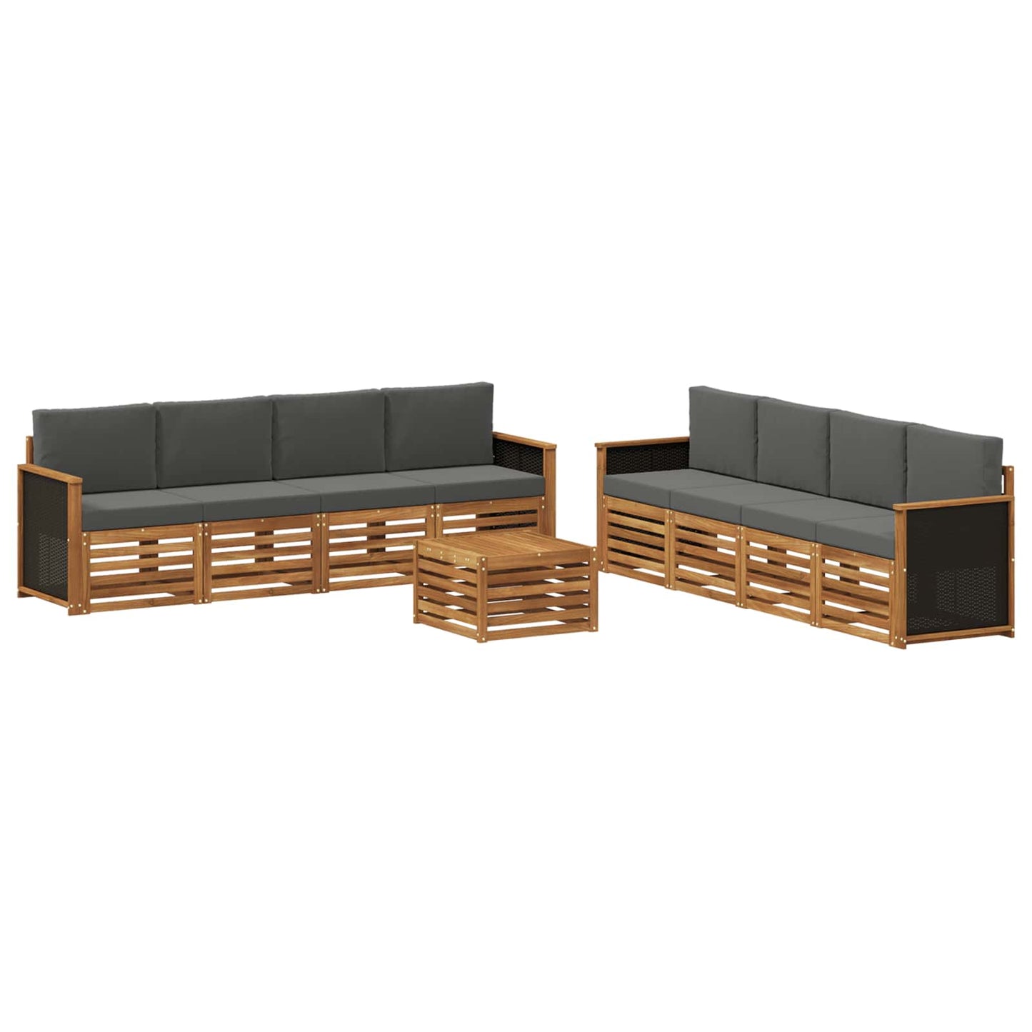 Sofagarnituren mit Kissen 9 pcs Massivholz Akazie