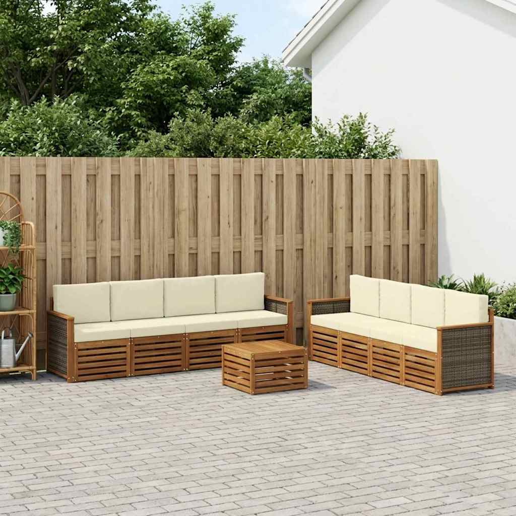 Sofagarnituren mit Kissen 9 pcs Massivholz Akazie