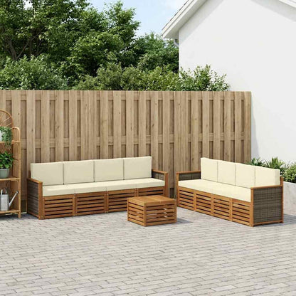 Outdoor-Sofagarnitur 9 stk. Natur und Creme