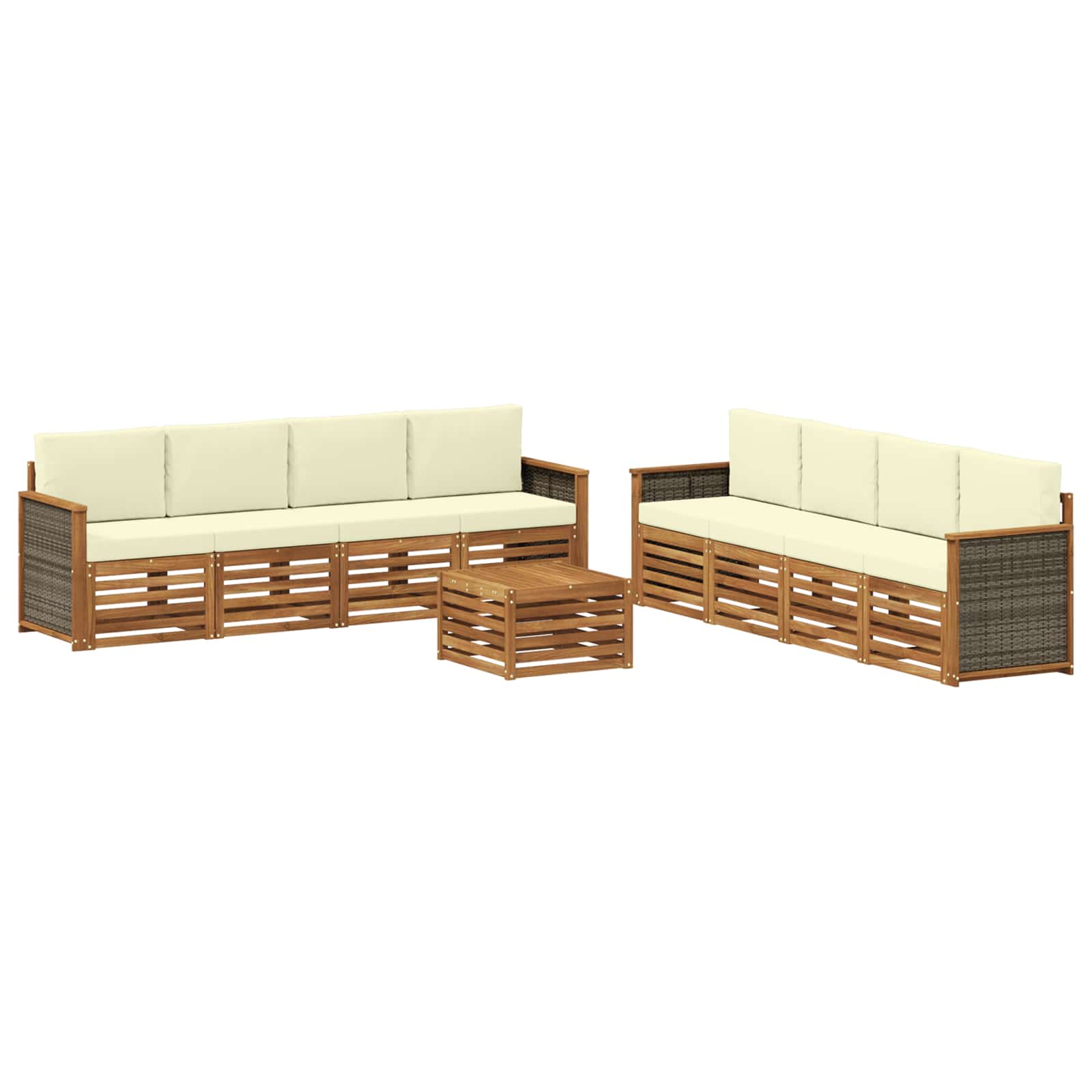 Sofagarnituren mit Kissen 9 pcs Massivholz Akazie