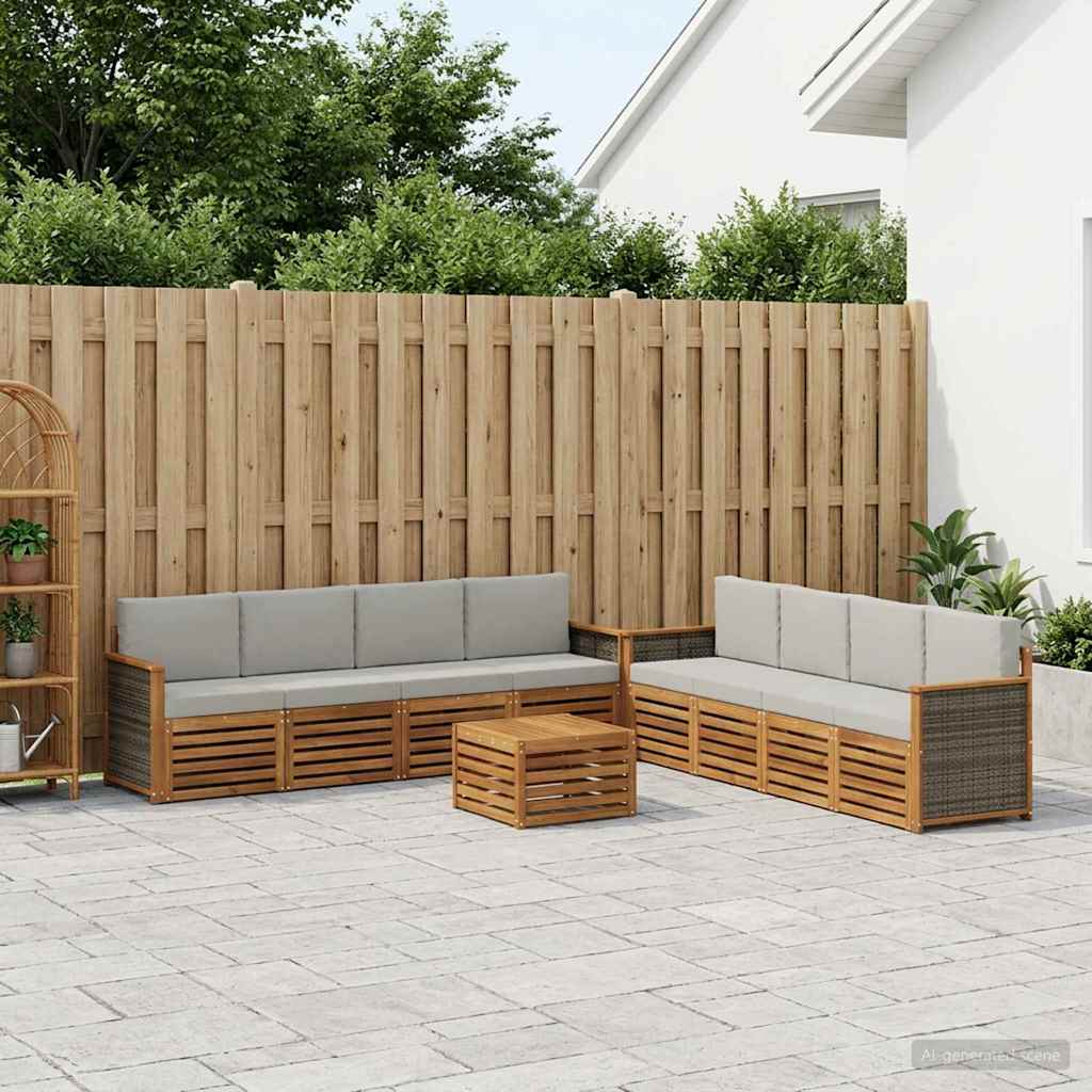 Sofagarnituren mit Kissen 9 pcs Massivholz Akazie