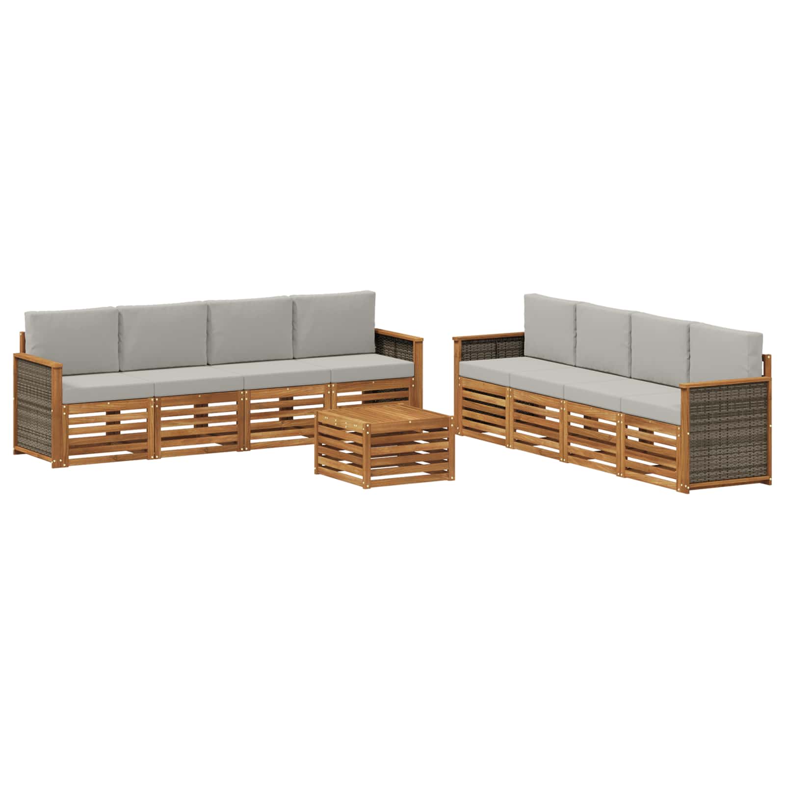 Sofagarnituren mit Kissen 9 pcs Massivholz Akazie