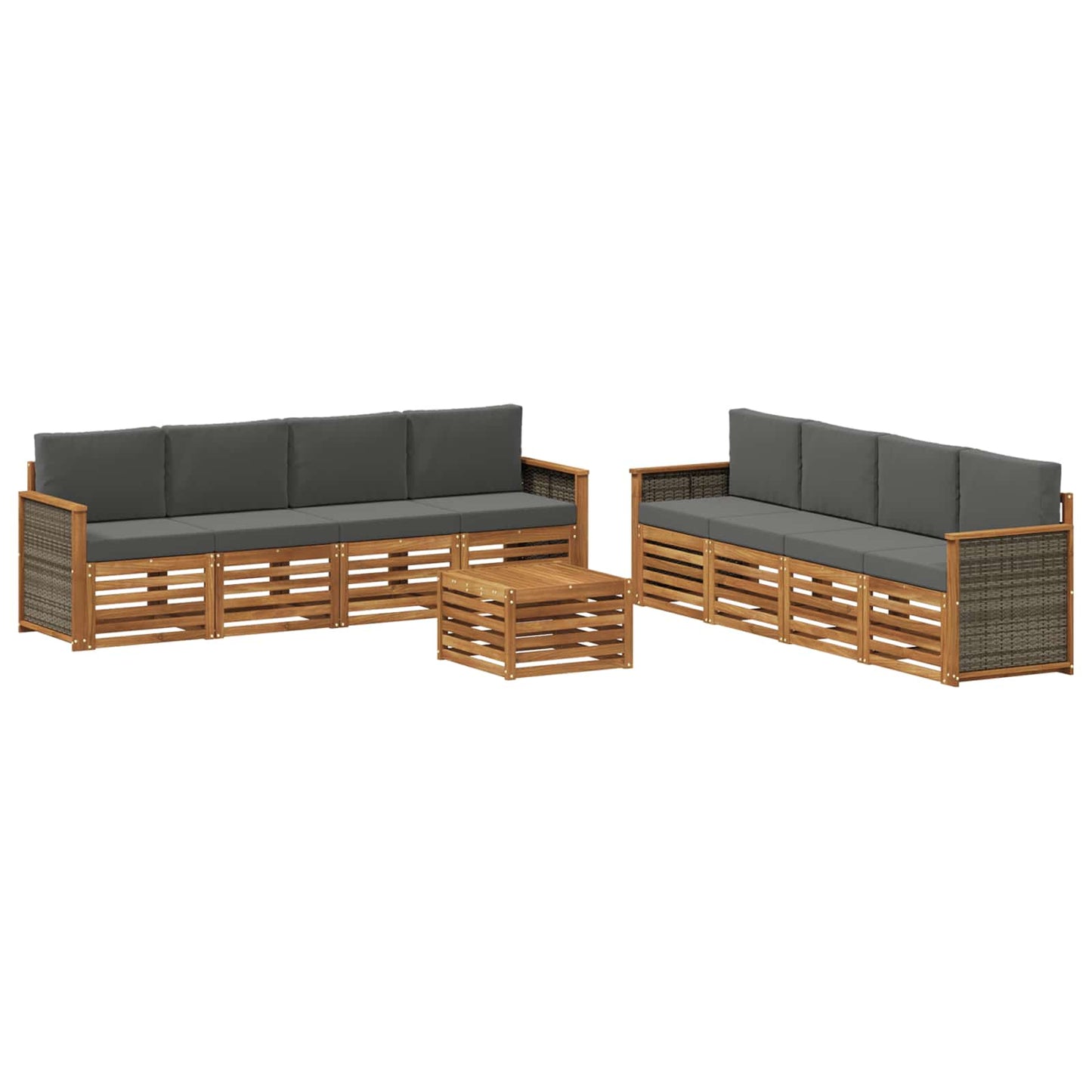 Sofagarnituren mit Kissen 9 pcs Massivholz Akazie