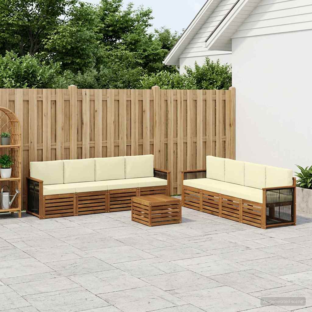 Sofagarnituren mit Kissen 9 pcs Massivholz Akazie