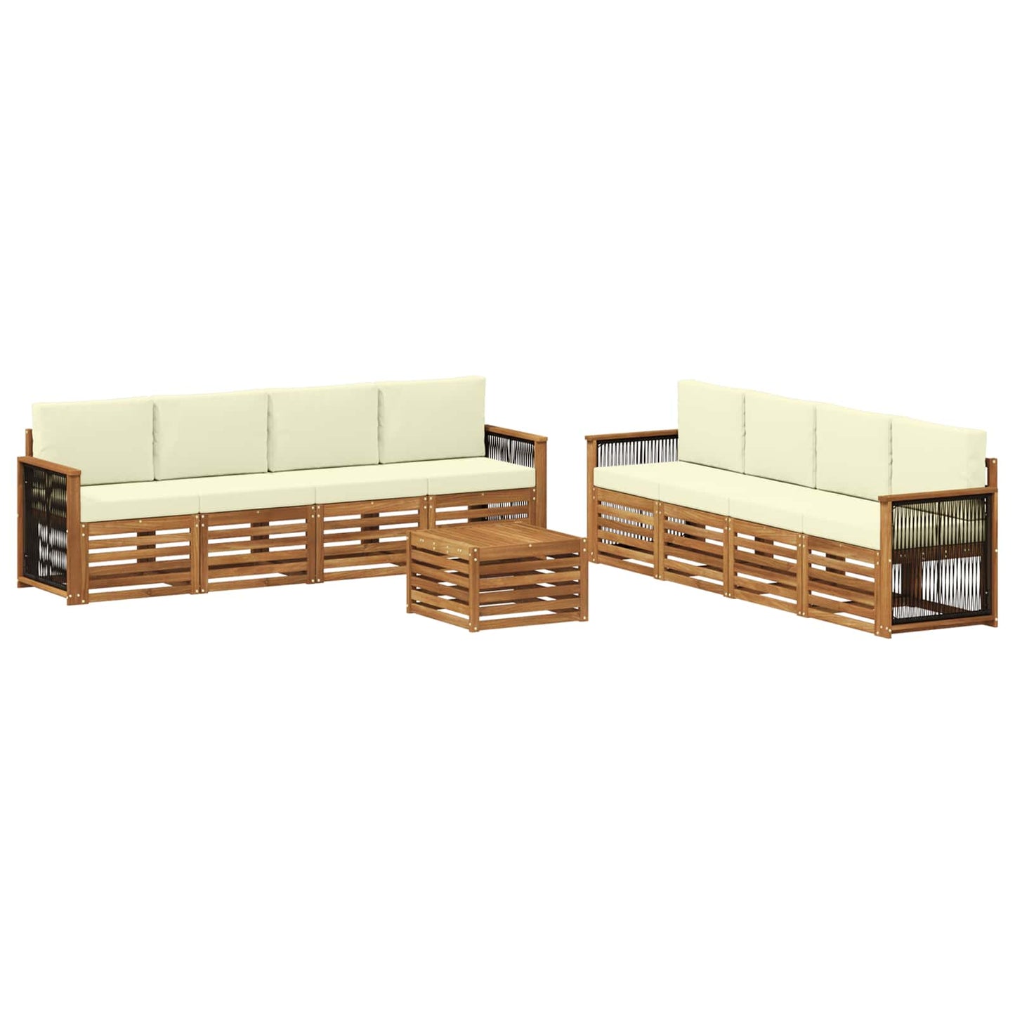 Sofagarnituren mit Kissen 9 pcs Massivholz Akazie