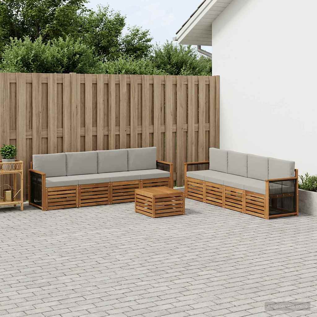 Sofagarnituren mit Kissen 9 pcs Massivholz Akazie