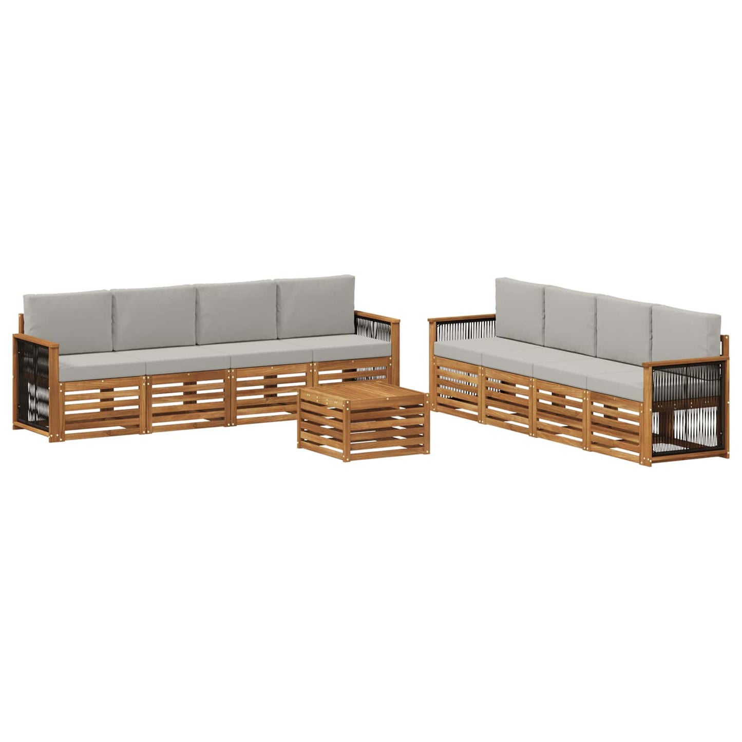 Sofagarnituren mit Kissen 9 pcs Massivholz Akazie