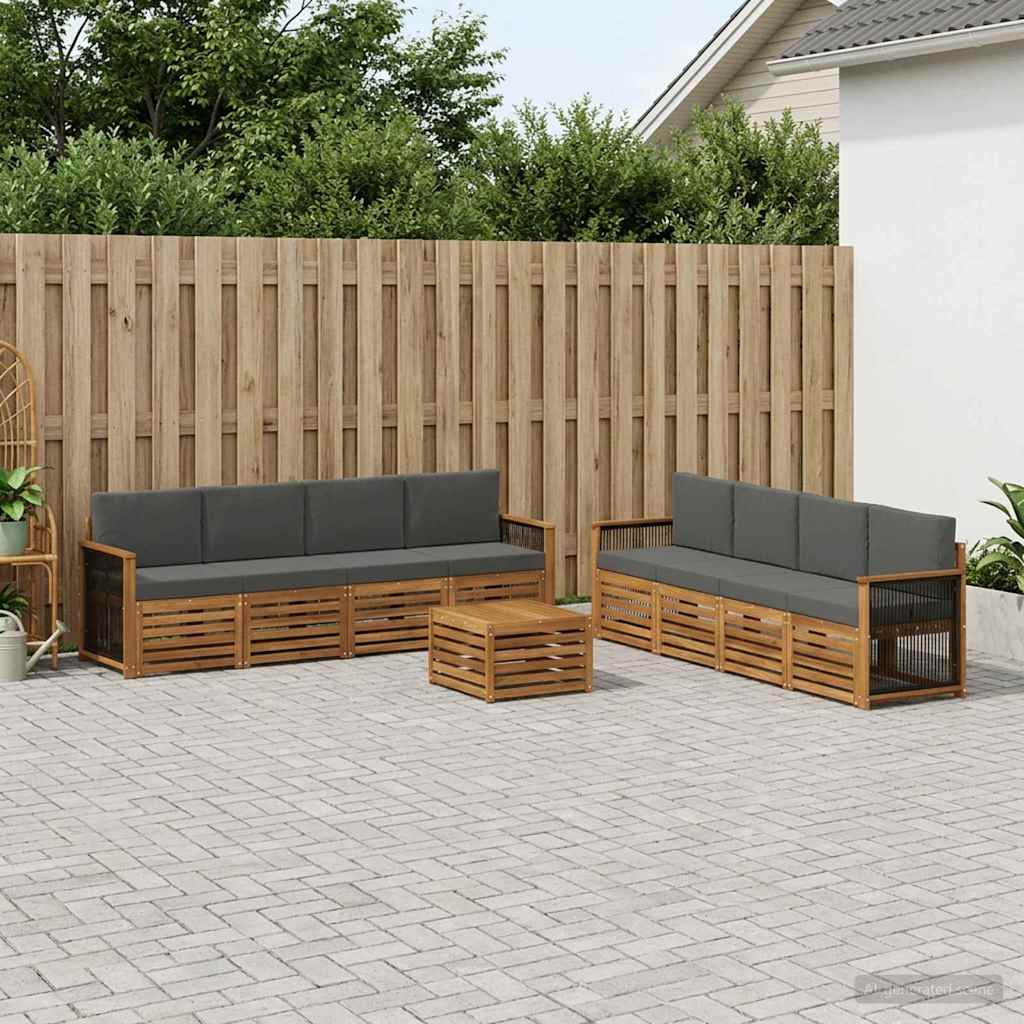 Sofagarnituren mit Kissen 9 pcs Massivholz Akazie