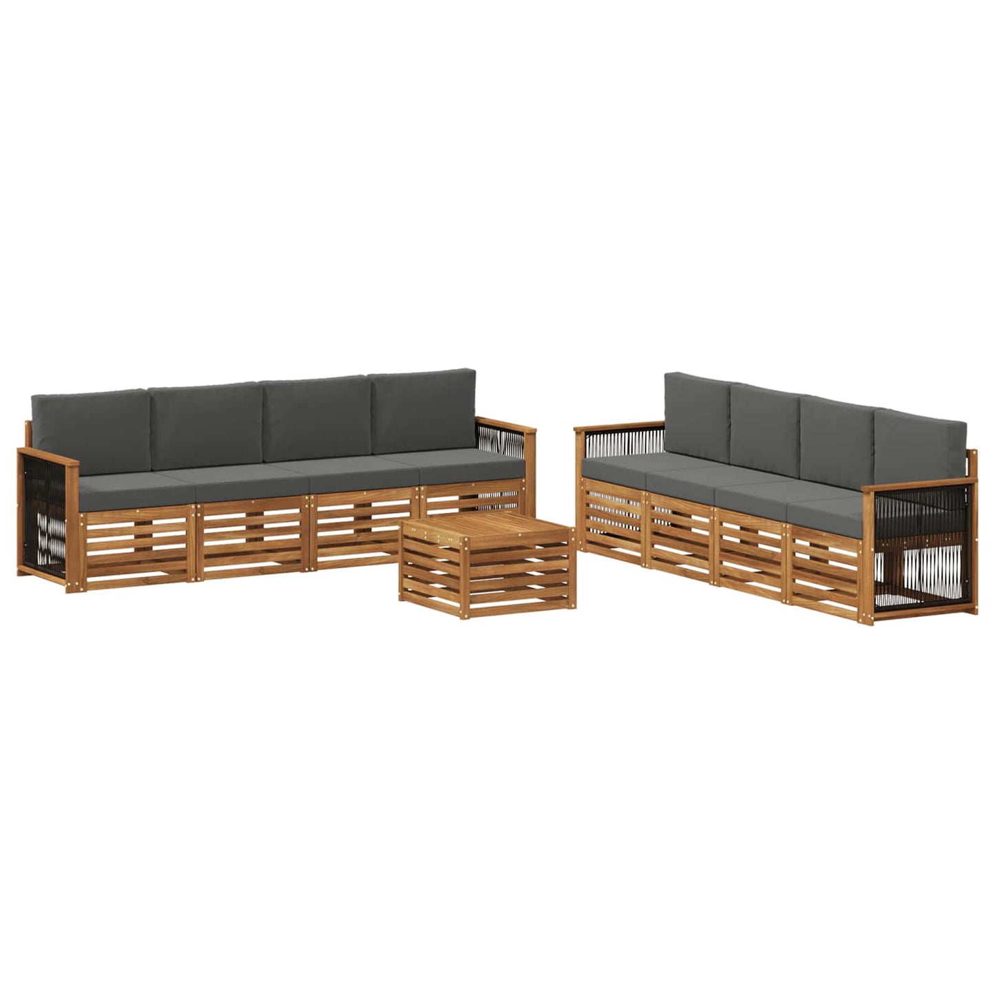 Sofagarnituren mit Kissen 9 pcs Massivholz Akazie
