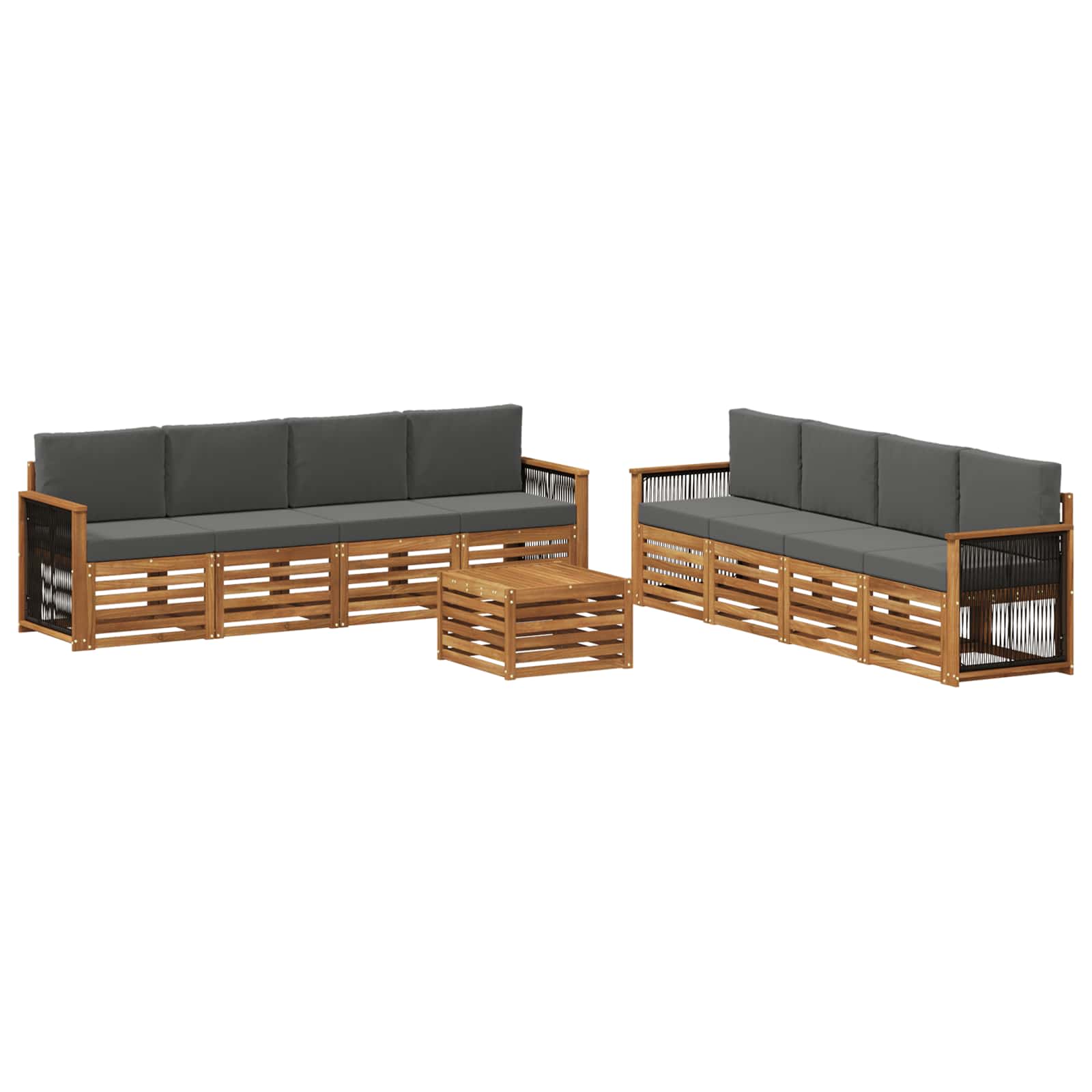 Sofagarnituren mit Kissen 9 pcs Massivholz Akazie