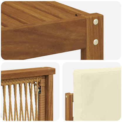 Outdoor-Sofagarnitur 9 stk. Natur und Creme
