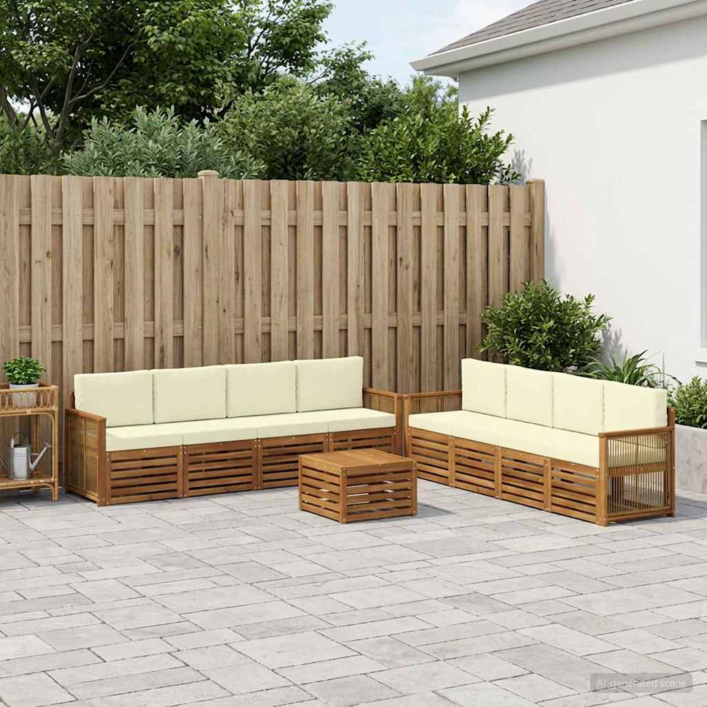 Sofagarnituren mit Kissen 9 pcs Massivholz Akazie