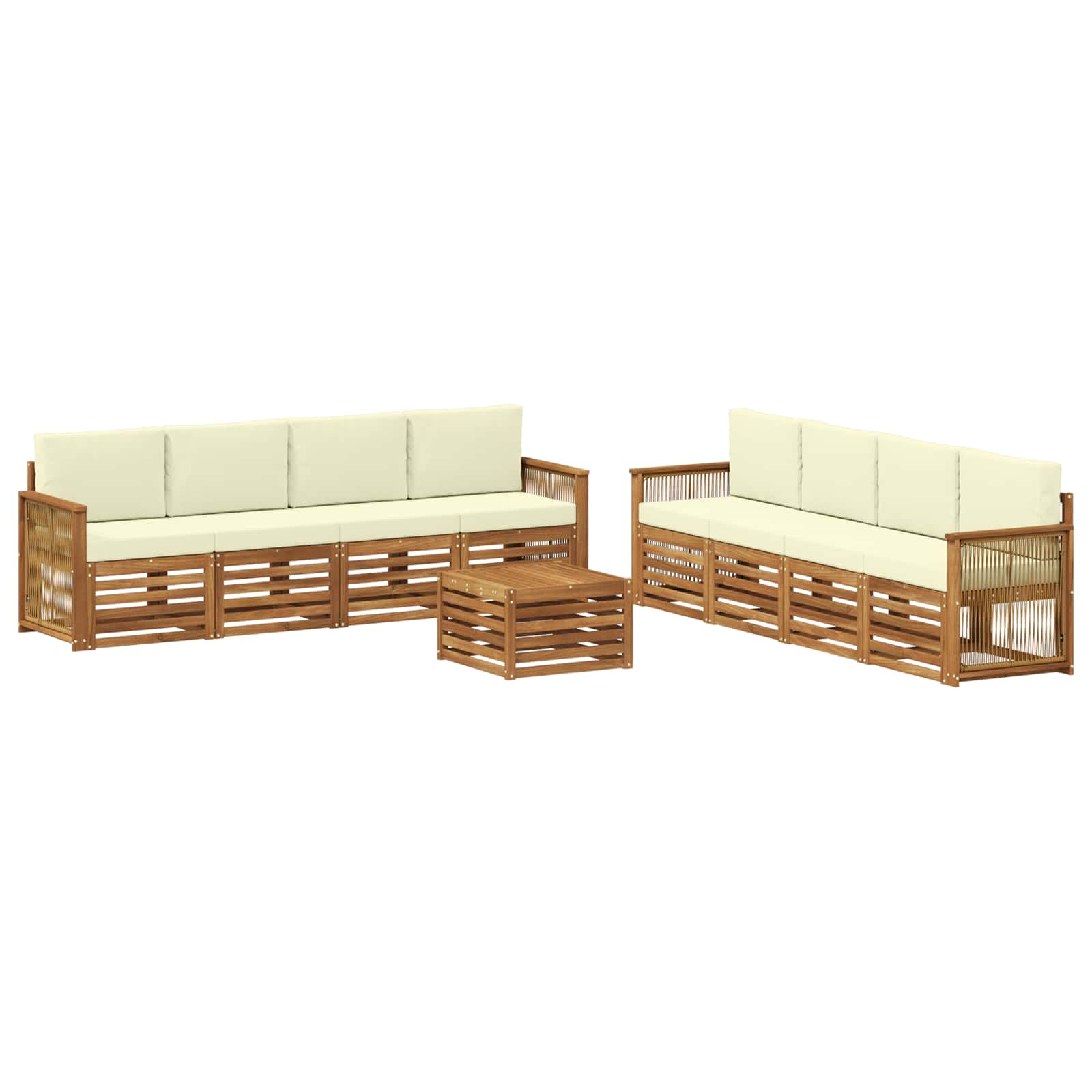 Sofagarnituren mit Kissen 9 pcs Massivholz Akazie