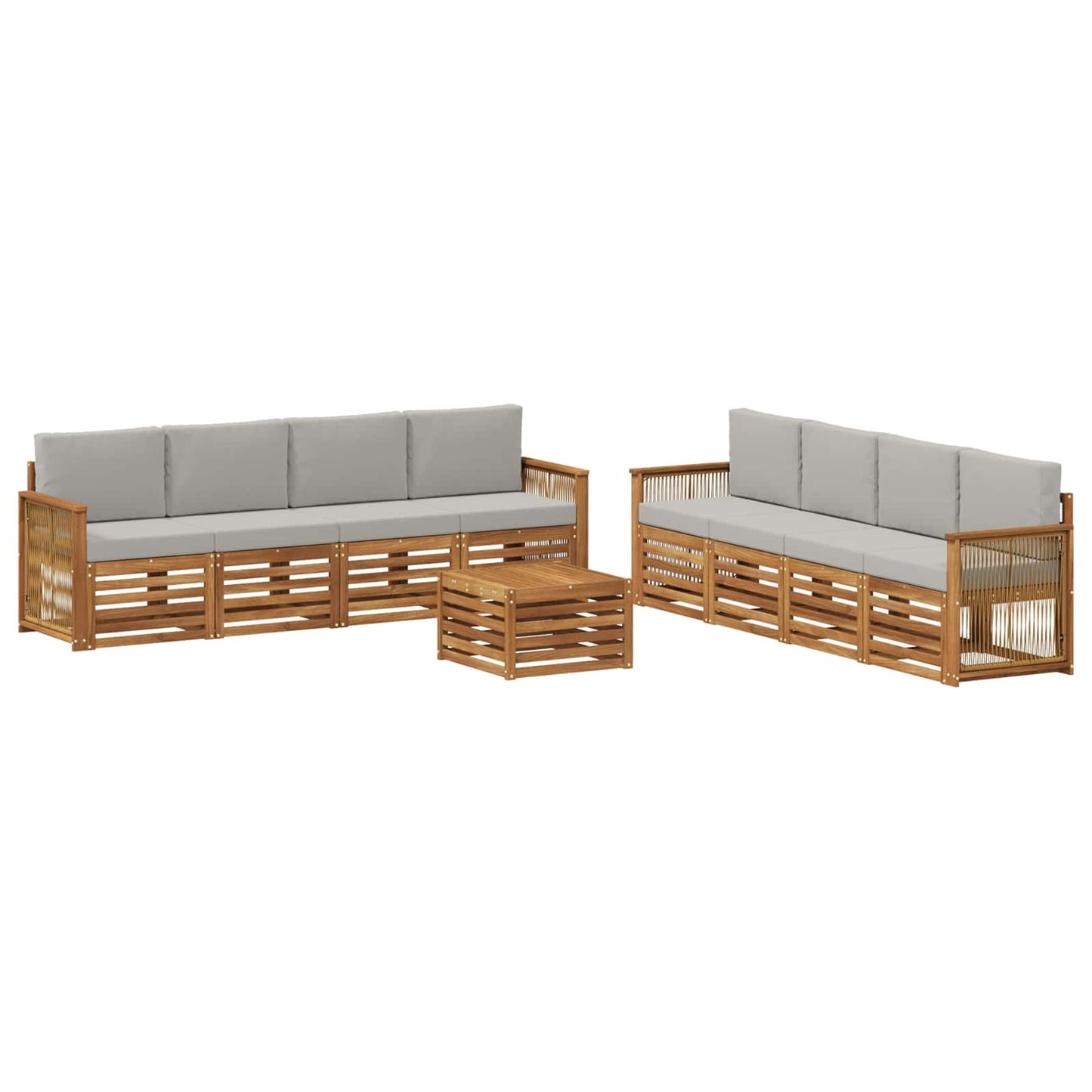 Sofagarnituren mit Kissen 9 pcs Massivholz Akazie
