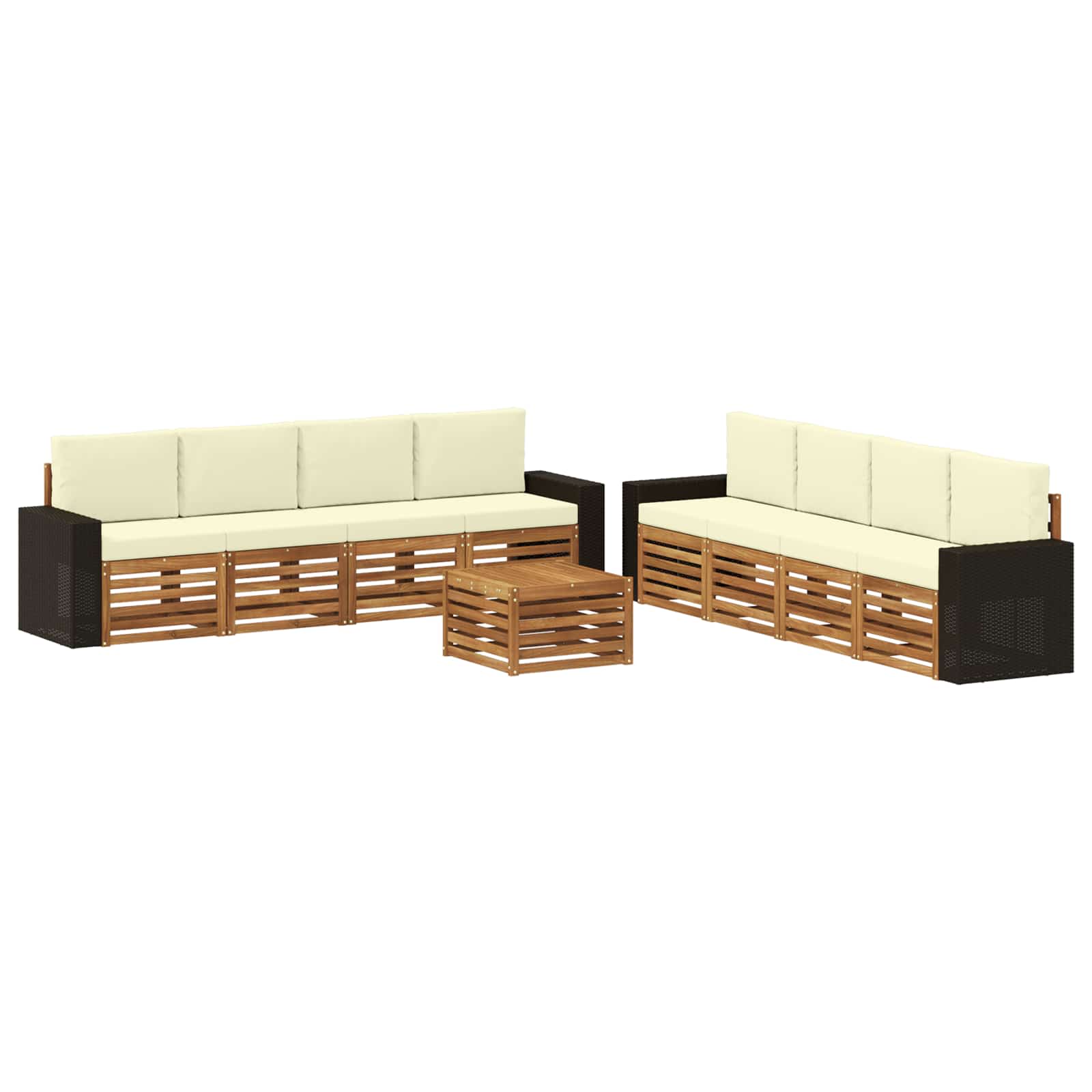 Sofagarnituren mit Kissen 9 pcs Massivholz Akazie