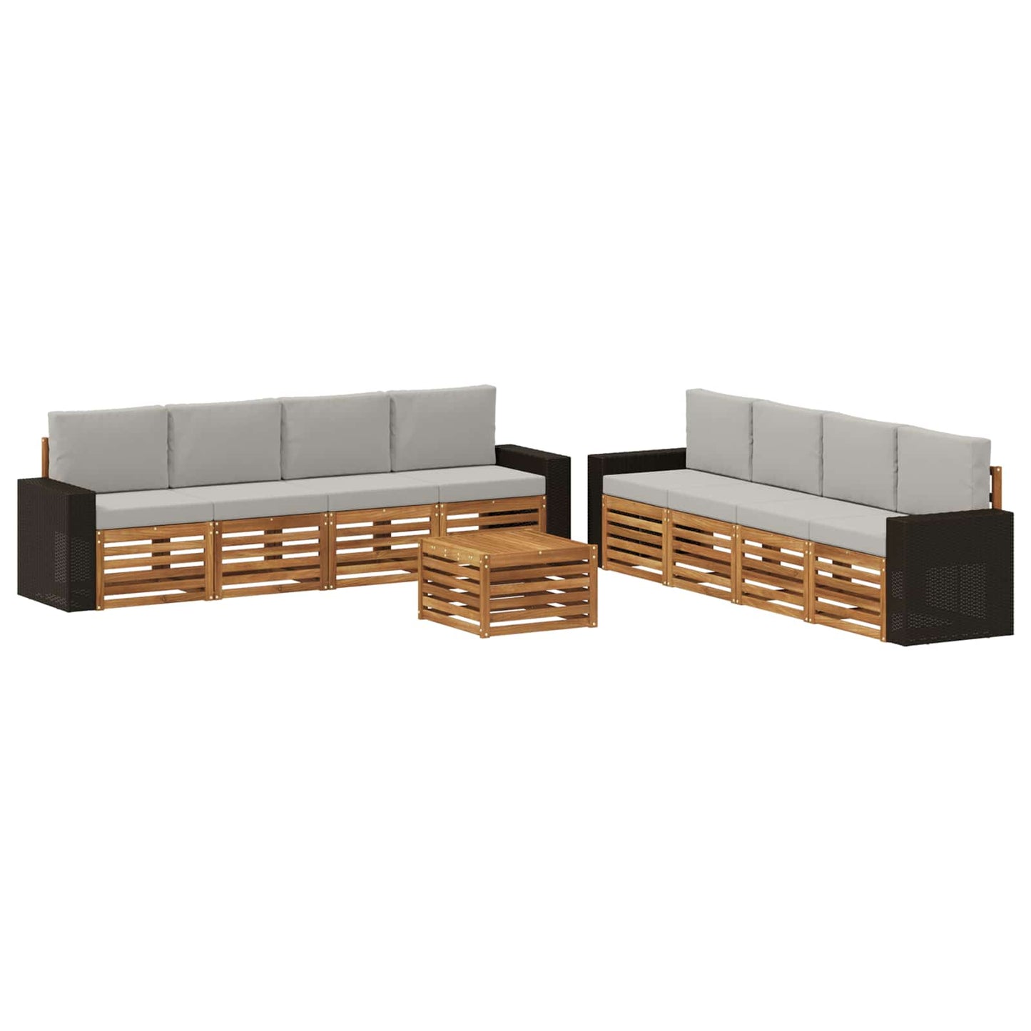Sofagarnituren mit Kissen 9 pcs Massivholz Akazie