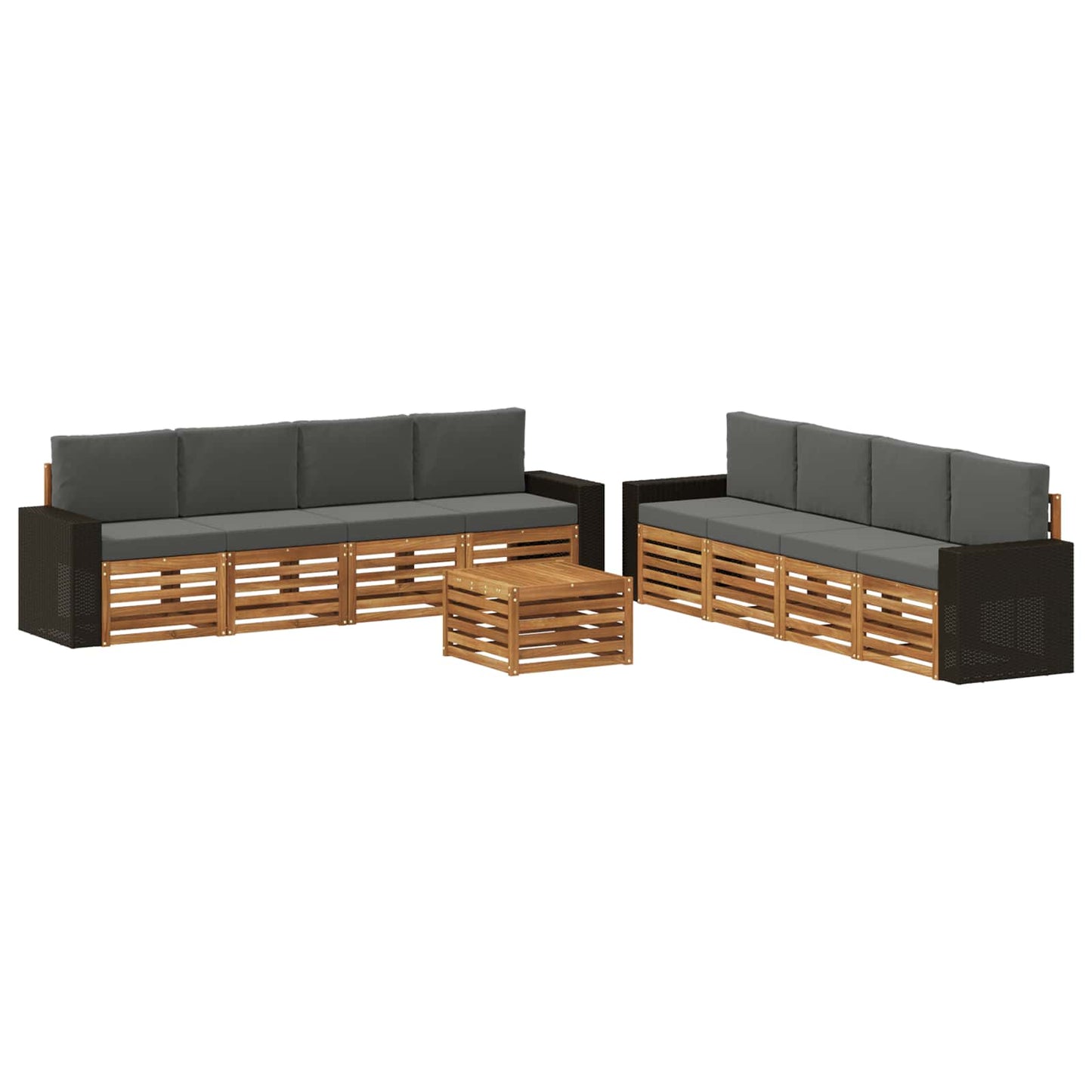 Sofagarnituren mit Kissen 9 pcs Massivholz Akazie