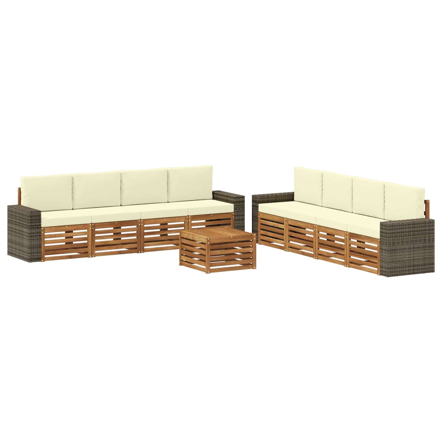 Sofagarnituren mit Kissen 9 pcs Massivholz Akazie