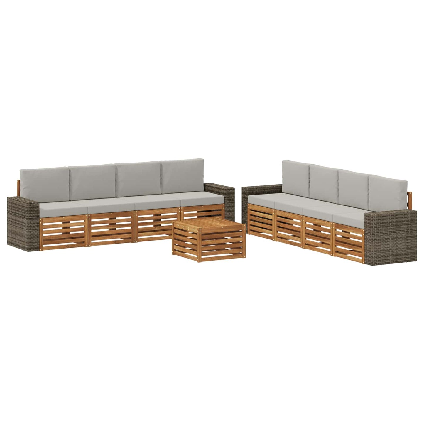 Sofagarnituren mit Kissen 9 pcs Massivholz Akazie