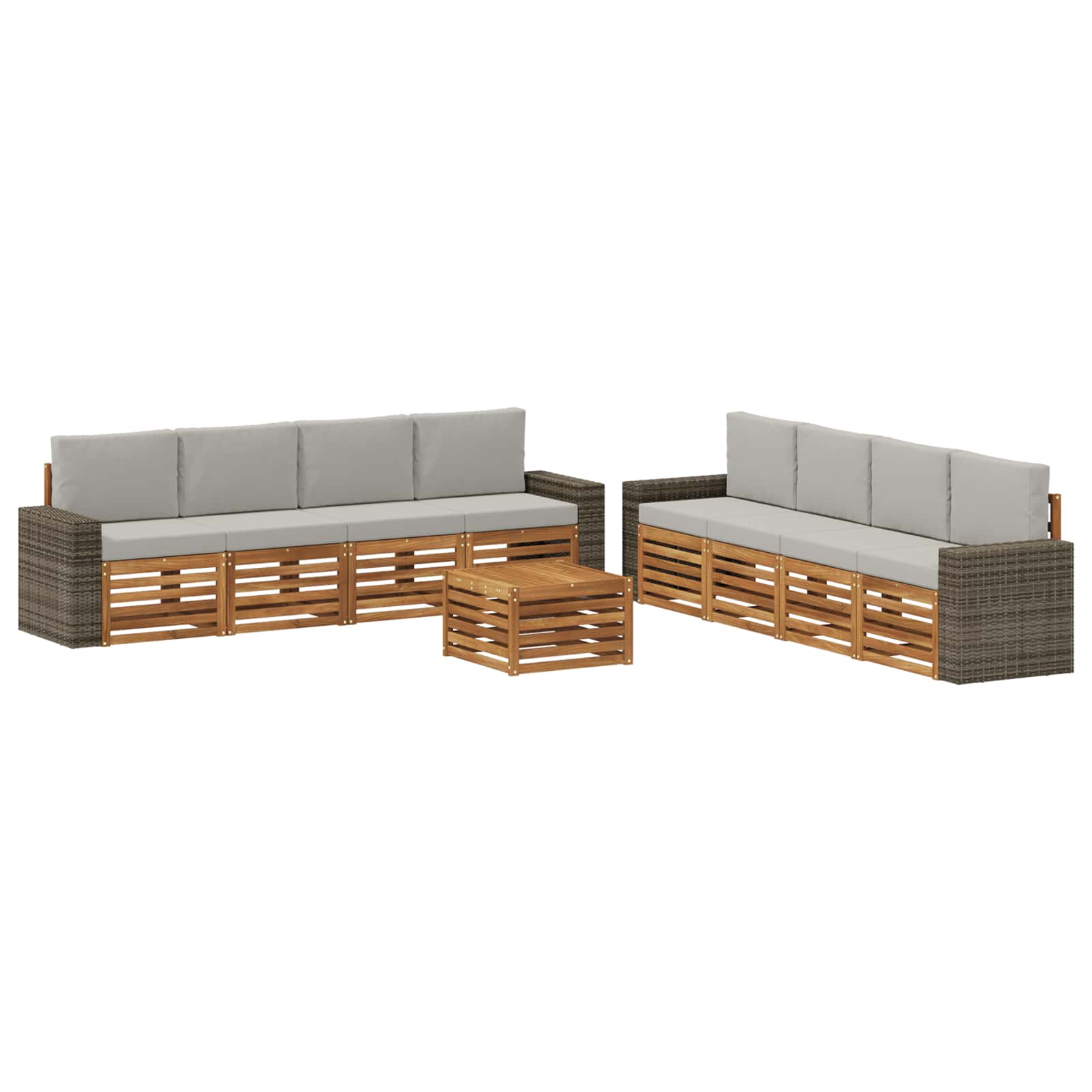 Sofagarnituren mit Kissen 9 pcs Massivholz Akazie