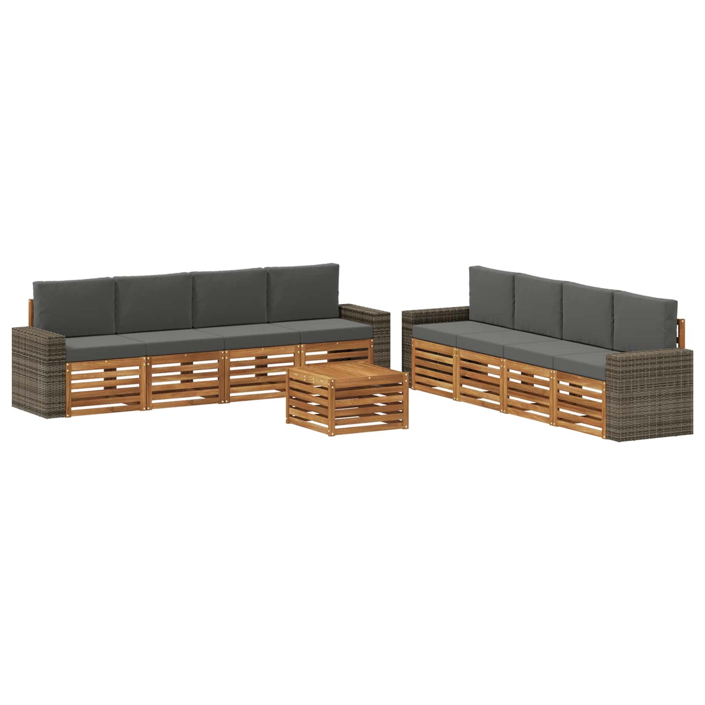 Sofagarnituren mit Kissen 9 pcs Massivholz Akazie