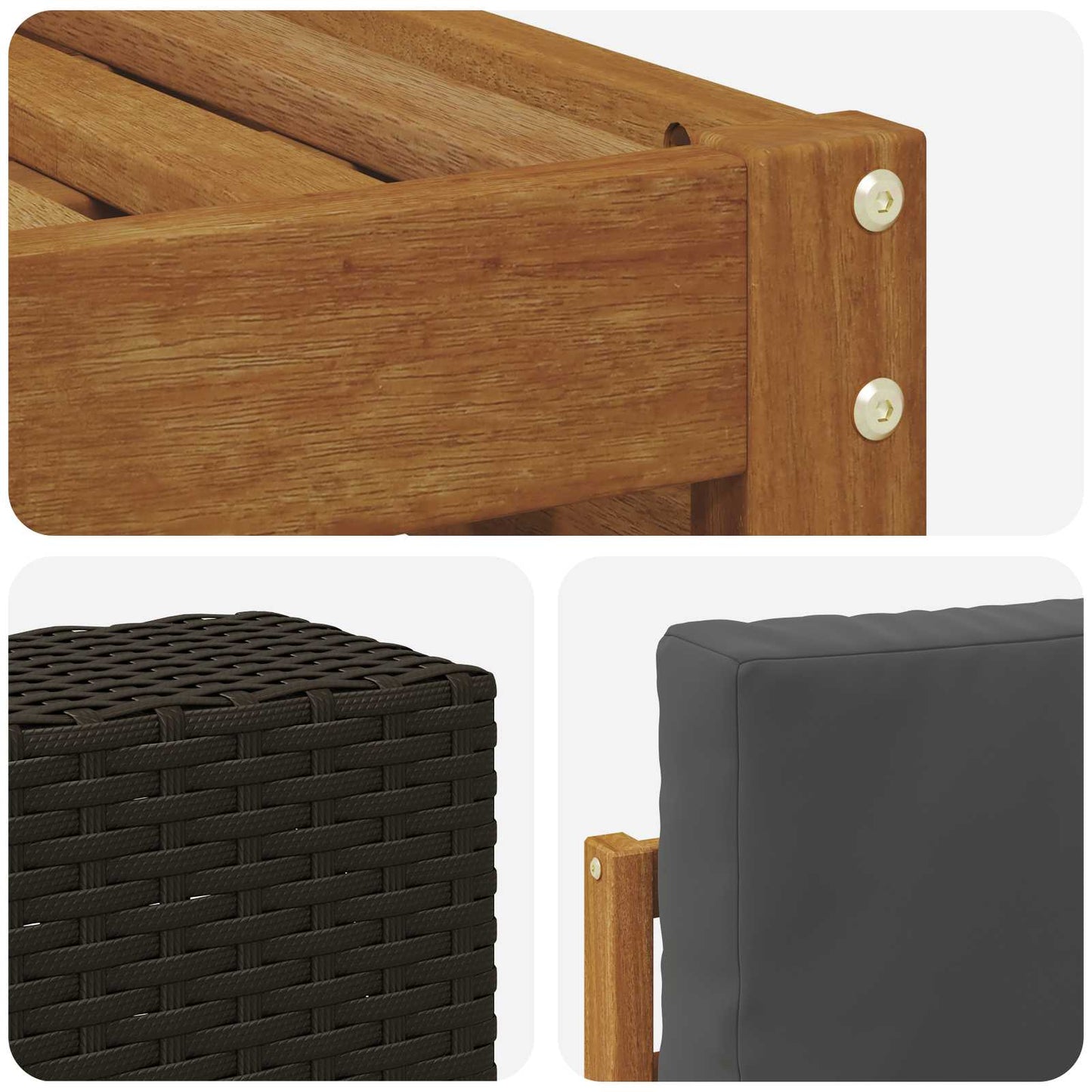 Outdoor-Sofagarnitur 4 stk. Natur und Anthrazit