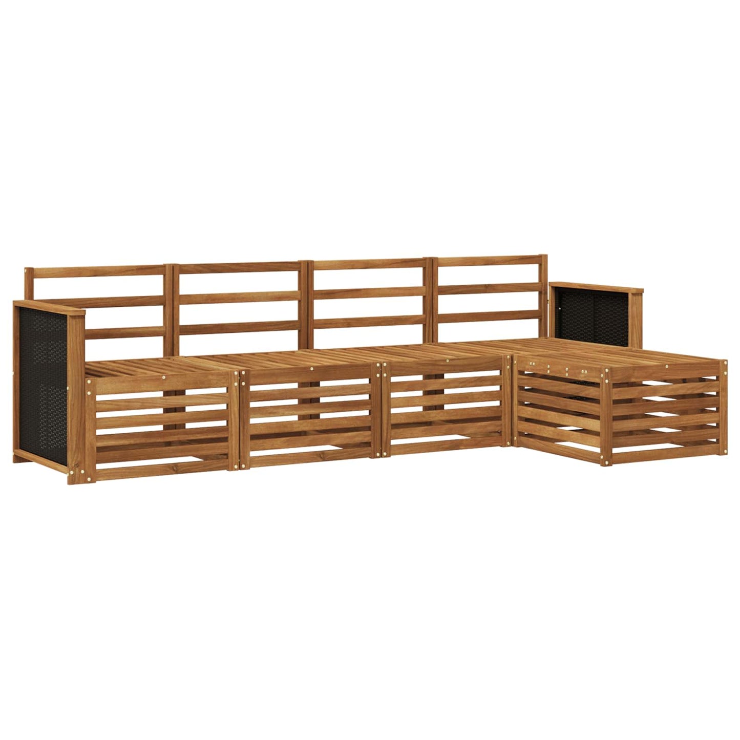 Outdoor-Sofagarnitur 5 stk. Natur