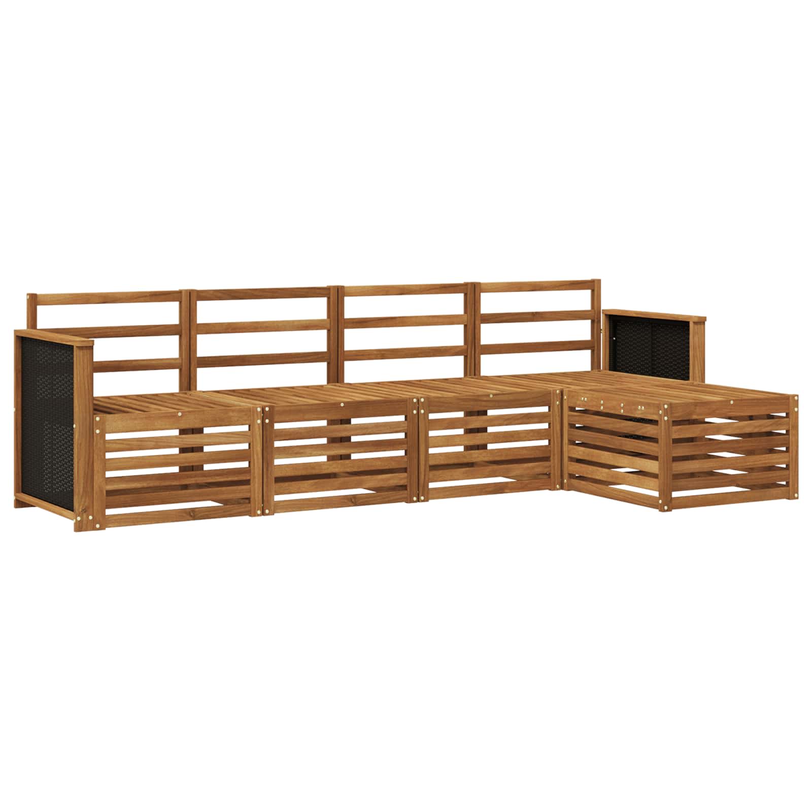 Outdoor-Sofagarnitur 5 stk. Natur