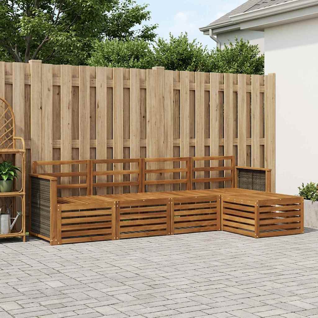 Outdoor-Sofagarnitur 5 stk. Natur