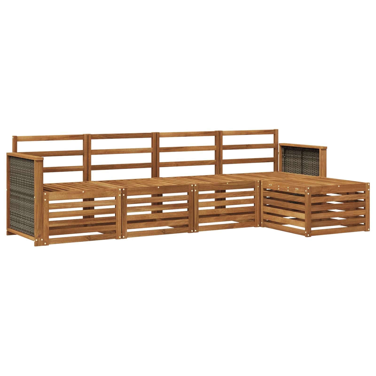 Outdoor-Sofagarnitur 5 stk. Natur