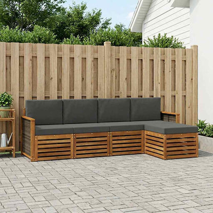Outdoor-Sofagarnitur 5 stk. Natur und Anthrazit