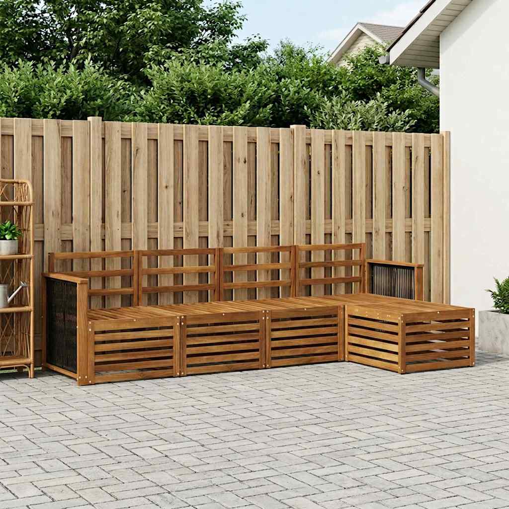 Outdoor-Sofagarnitur 5 stk. Natur