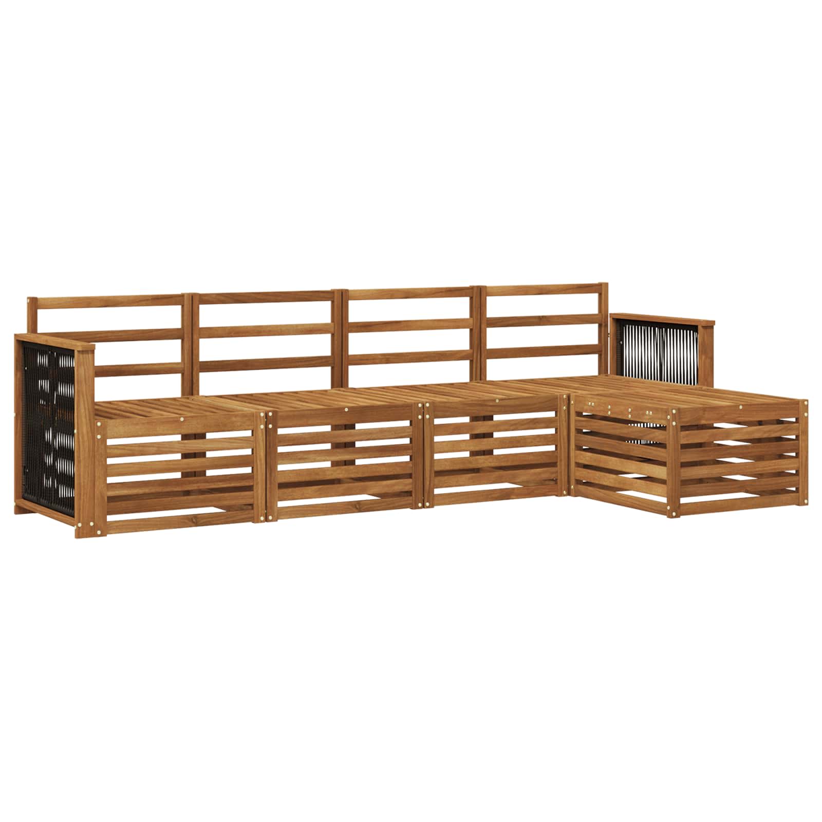 Outdoor-Sofagarnitur 5 stk. Natur