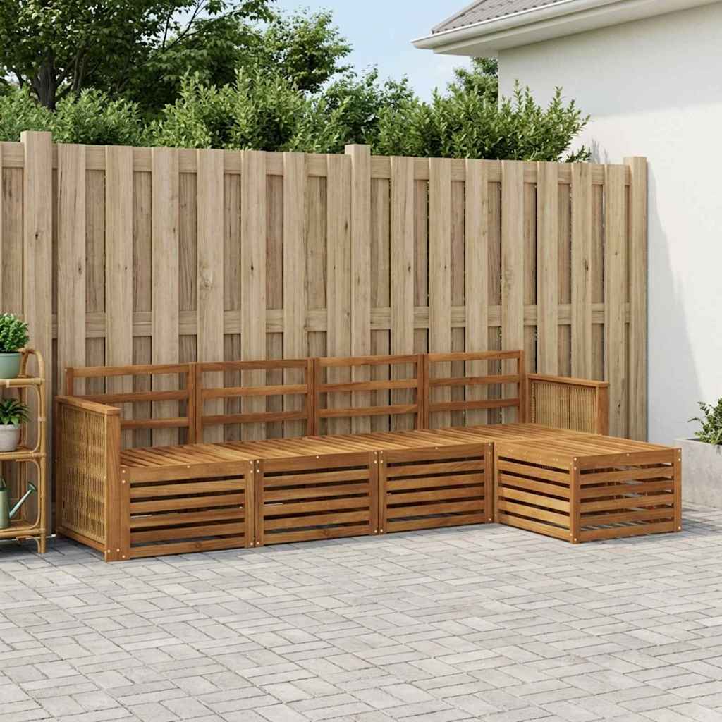 Outdoor-Sofagarnitur 5 stk. Natur