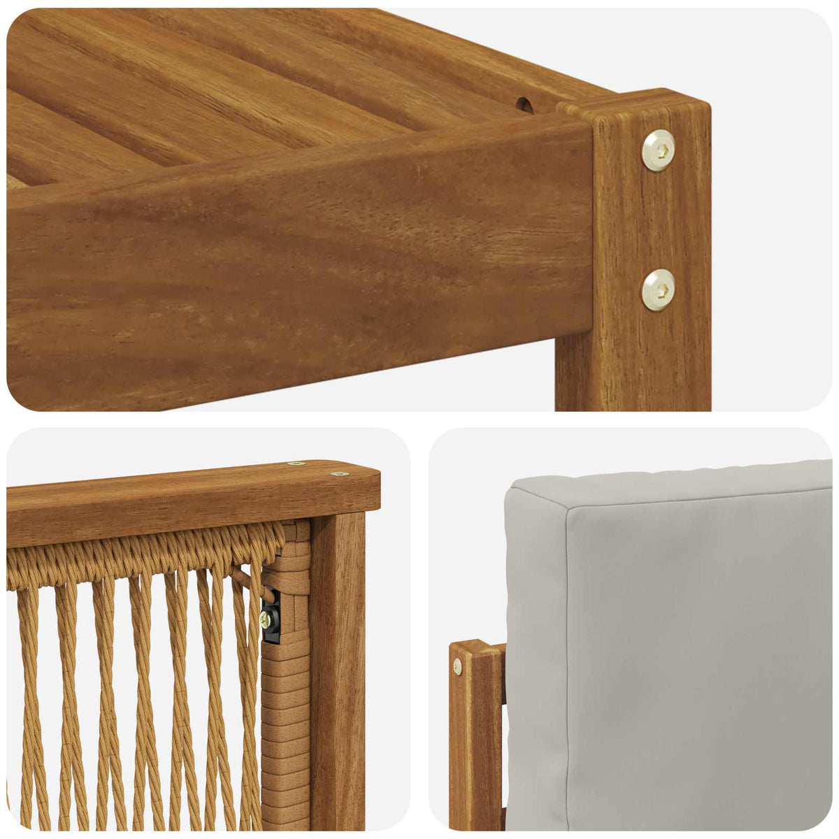 Outdoor-Sofagarnitur 5 stk. Natur und Hellgrau