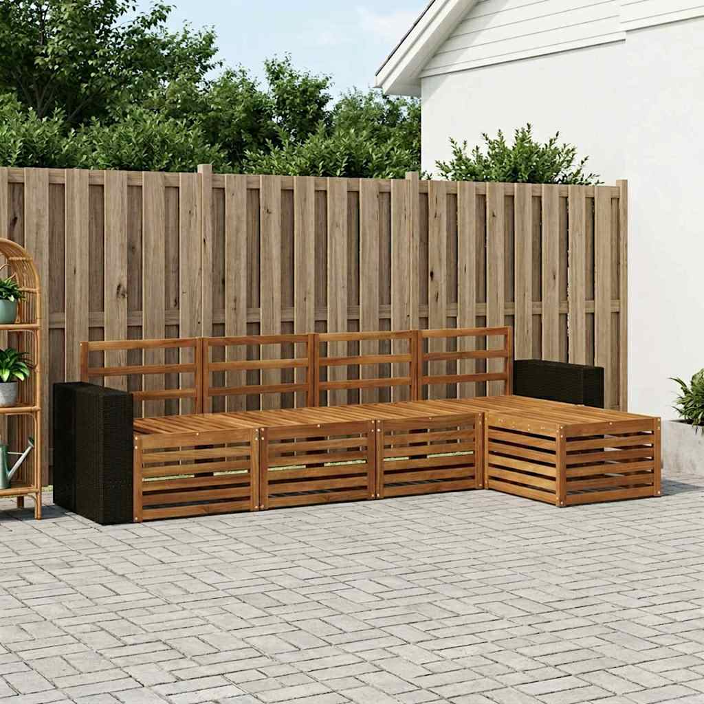 Outdoor-Sofagarnitur 5 stk. Natur
