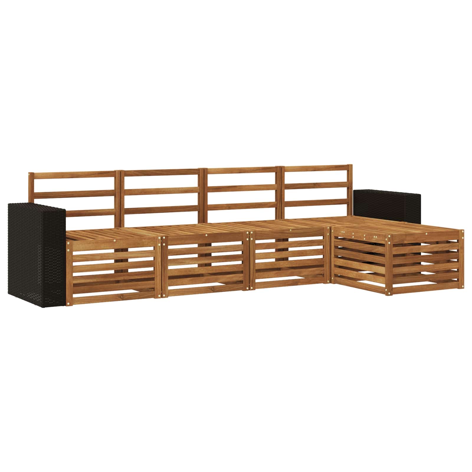 Outdoor-Sofagarnitur 5 stk. Natur