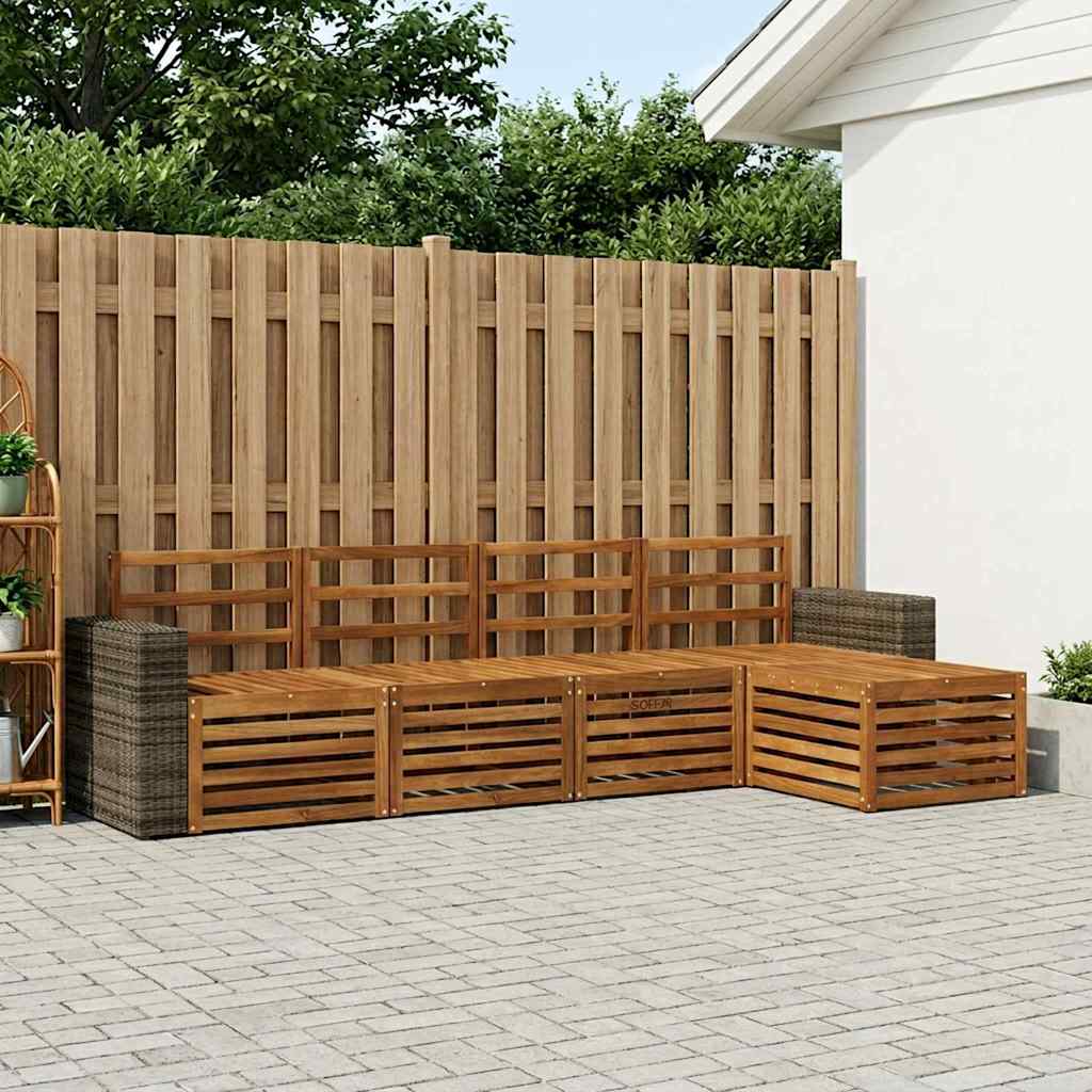 Outdoor-Sofagarnitur 5 stk. Natur