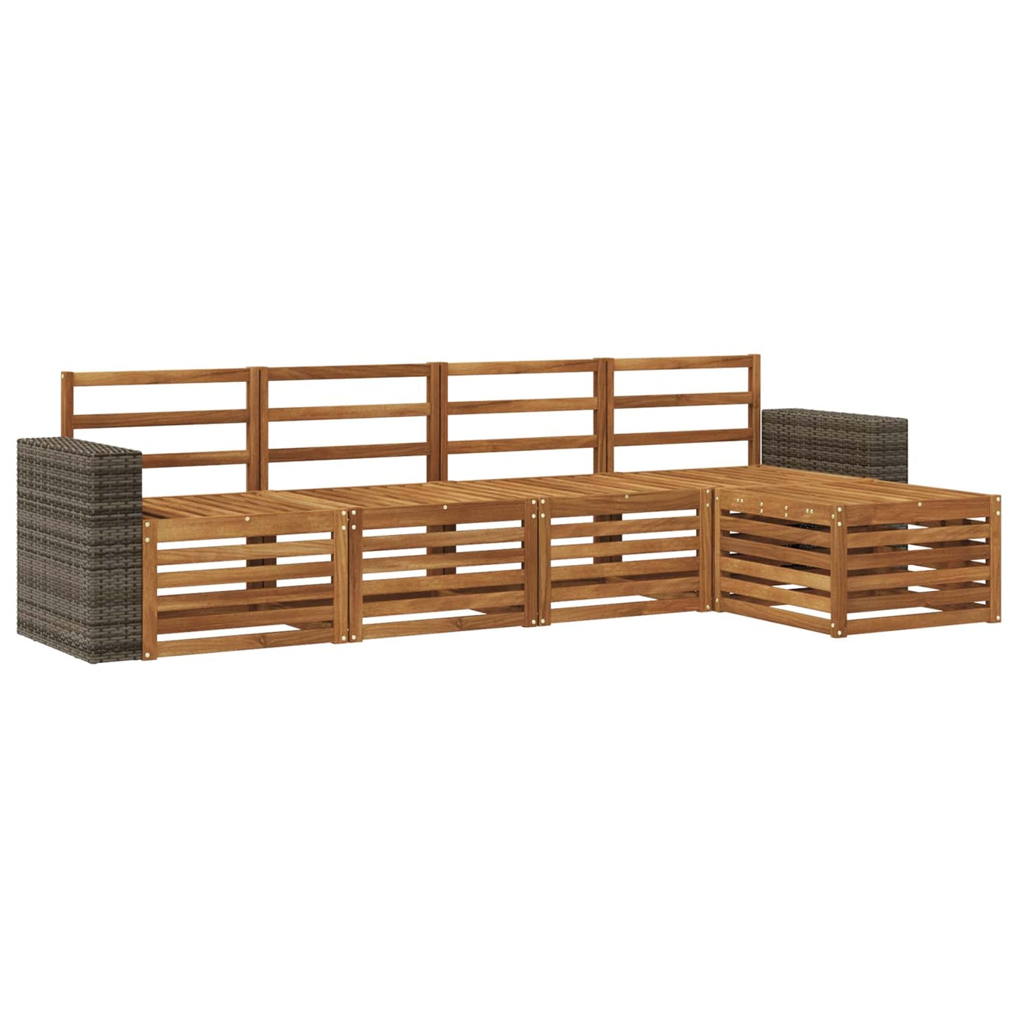 Outdoor-Sofagarnitur 5 stk. Natur