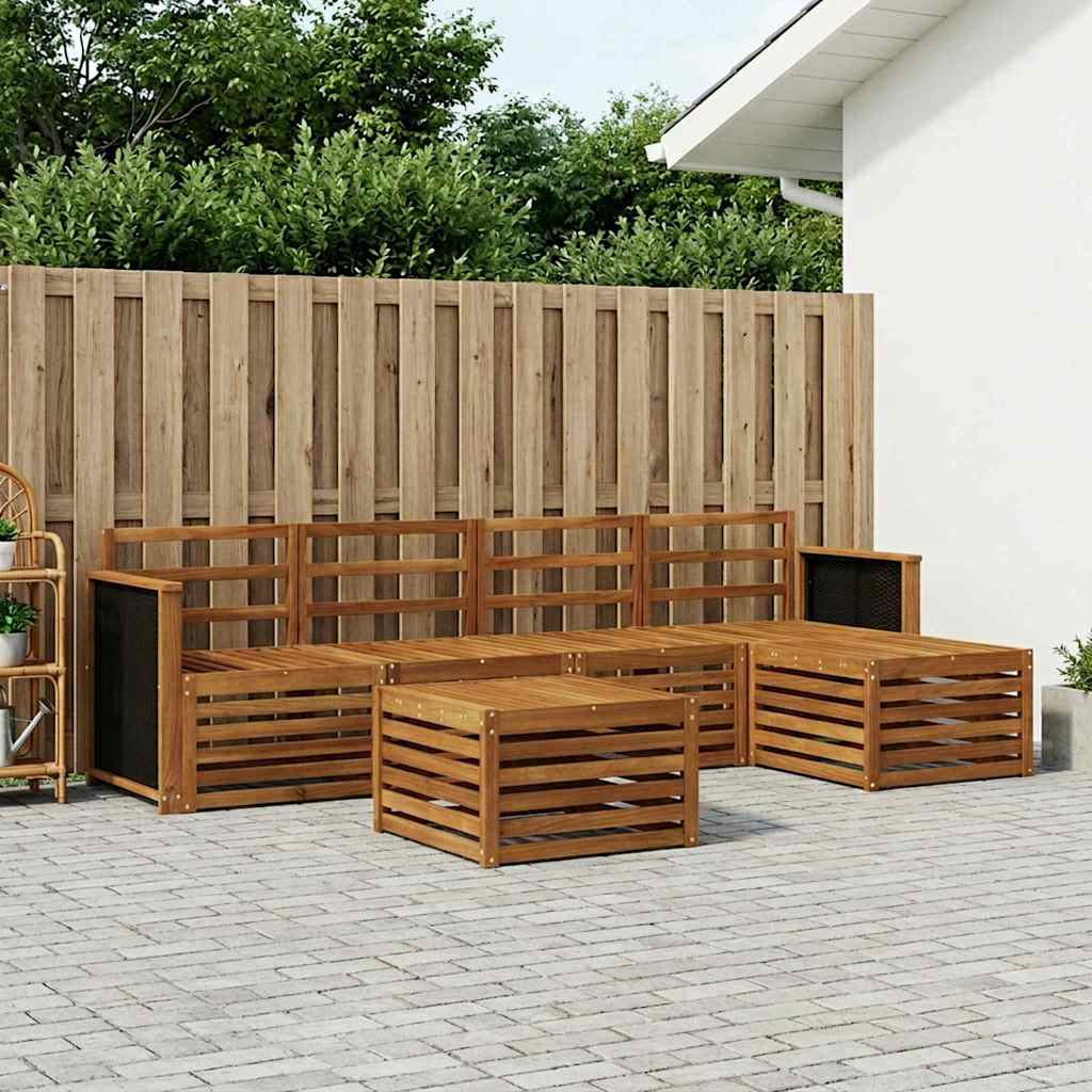 Outdoor-Sofagarnitur 6 stk. Natur